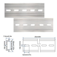 10 Pieces DIN Rail Slotted Aluminum RoHS 8 in. long 35mm 7.5mm 6.67 ft. Total