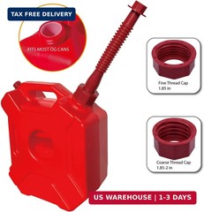Red Gas Can Spout Replacement, 1/2/5/10 Gallon Gas Can Nozzle Kit, include 2 Dif