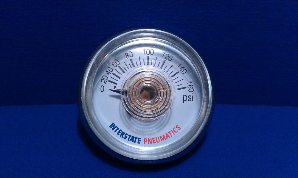 Air Compressor Pressure Gauge 1/8″ Brass NPT Back Mount 160 PSI 1″ Button Case