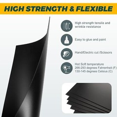 6 Pack Black Plastic Sheets 8x12x0.04 in Flexible High Tensile Plastic Sheets