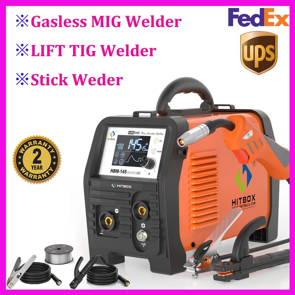 Light Weight 110V/220V 145A Flux MIG Welder Lift-TIG Stick 3 in1 Welding Machine