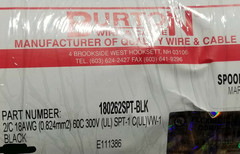 Burton 18/2C SPT-1 Lamp/Appliance Power Cord Cable 10Amps 60C/300V Black /50ft