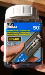 (50-Pk) Ideal RG6 F-Compression Connectors 89-056