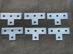 Sandbaggy Galvanized Flat T Shaped Strut Connector Bracket – 4 Hole