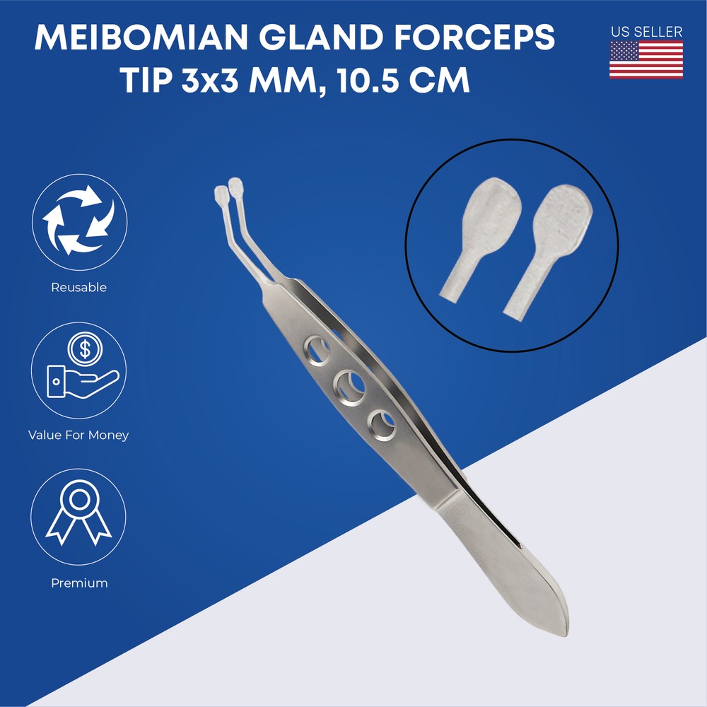 Meibomian Gland Expressor Forceps Tweezer High Precision Meibomian Flap 3x3MM