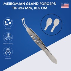 Meibomian Gland Expressor Forceps Tweezer High Precision Meibomian Flap 3x3MM