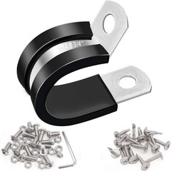 40PCS 3/4 Inch Cable Clamps 304 Stainless Steel Rubber Cushion Insulated Wire…