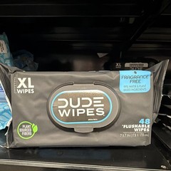Dude Wipes XL Wipes Fragrance Free Flushable Personal Hygiene Wipes, 48 Ct
