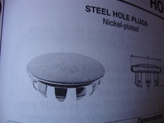HH Smith 652 STEEL nickel-plated HOLE PLUG FOR 3/8″ DIA. HOLE (quantity 4)
