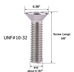 #10-32 x 3/8 Inch Phillips Flat Head Machine Screws, 40 Pcs