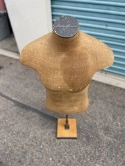 Vintage Brown Burlap Eddie Bauer Adult Male Dress Form Mannequin Body Torso Rare