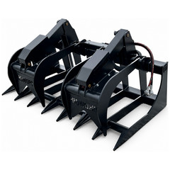 66″ Heavy Duty Root Rake Grapple Bucket Attachment Fits Skid Steer Quick Attach