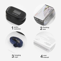 black Blood Oxygen Meter Fingertip Pulse Oximeter SPO2 Sensor Pulse Heart Rate