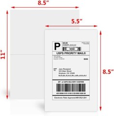 50-20000 Count Half Sheet Shipping Labels 8.5×5.5 Self Adhesive for Laser Inkjet