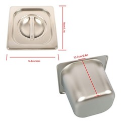 6 Pack 1/6 Size Hotel Pans Steam Table Pan Stainless Steel 6″ Deep W/Lids