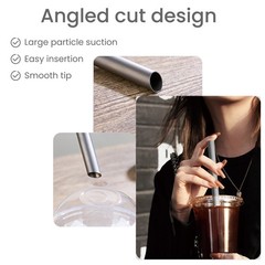 Pure Titanium Reusable Straws with Travel Case & 1.2cm, 1.2cm