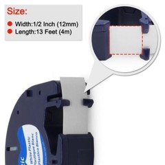 5PK 91331 White Plastic 12mm Label Tape Compatible Dymo LetraTag Refill LT-100H