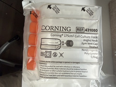 CORNING 431080 Polystyrene 175cm² Cell Culture Flask Angled Neck with Vented Cap