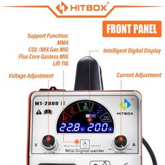 HITBOX 4IN1 MMA Gas/Gasless MIG Welder Lift TIG Welder & Welding Helmet Pro Home