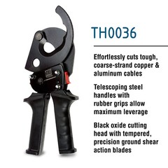 TEMCo HD Ratchet 1000 mcm WIRE & CABLE CUTTER Electrical Tool 500mm2 Ratcheting