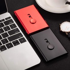 2 Pack Thumb Drive Business Card Holder Stainless Steel Slide Out Name Card Case