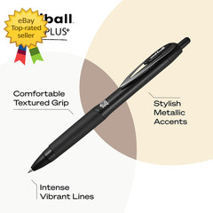4 Pack Retractable Gel Pens 0.5mm Micro Point Click Pens Office School Writing