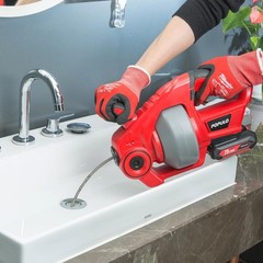 Efficient 25ft Cordless Drain Auger Kit with Storage Bag