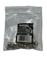 KingChain 1/4″-28 Grease Fitting SAE 90°Angle Zerk Nipple Fittings 7 Pack