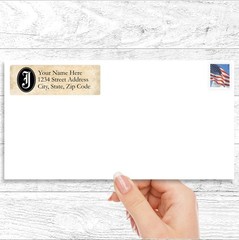 60 Return Address Labels Personalized Printed 3/4 x 2 1/4 Parchment Old English