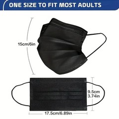 Face Masks 50Pc Disposable 3-Layer Breathable Anti-Dust Protective Masks Daily