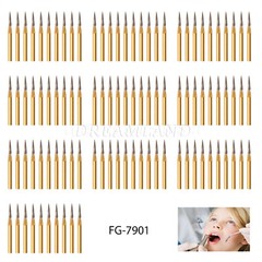 Dental Tungsten Carbide Gold Burs Trimming & Finishing & Polishing Flame FG7901