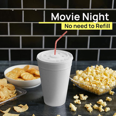 32 Oz Styrofoam Cups with Lids (25 Pack) Large Foam Cups for Hot and Cold Drinks