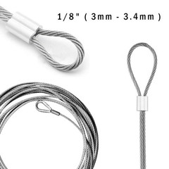 Aluminum Crimping Loop Sleeves Cable Crimp for 1/8 Inch Wire Rope Cable 100pcs