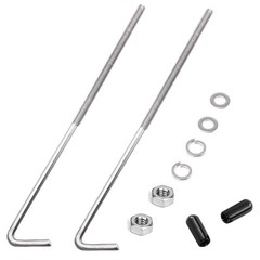 8-inch 304 Stainless Steel J Hook Battery Hold Down Bolts with Wing Nuts 2 PCS