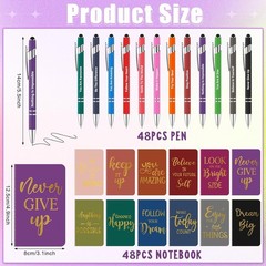 Colorful Inspirational Notepads and Pens Set, 96 Pcs