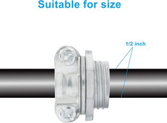 25 Pcs 1/2 Inch Clamp Type Cable Connectors, Zinc Electrical Conduit Fittings