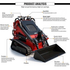 HT Mini Skid Steer Loader Tracked 13.5HP B&S EPA Gas Engine for Gardens Farming