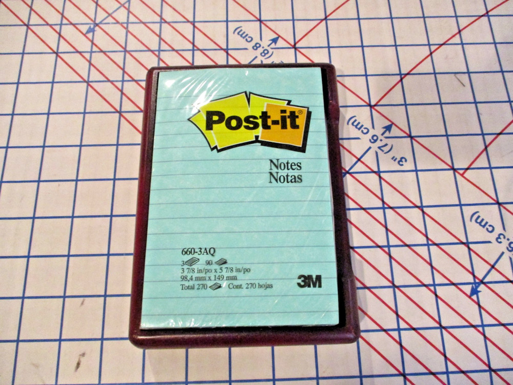 Vntg Rosewood 5″x7″ Memo Pad Holder + 3 NEW in Pkg POST-IT NOTES Ruled Memo Pads
