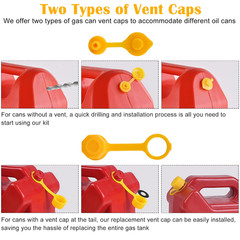 5x Gas Can Spout Nozzle Vent Kit Replacement For Old Style Caps Plastic Gas Cans