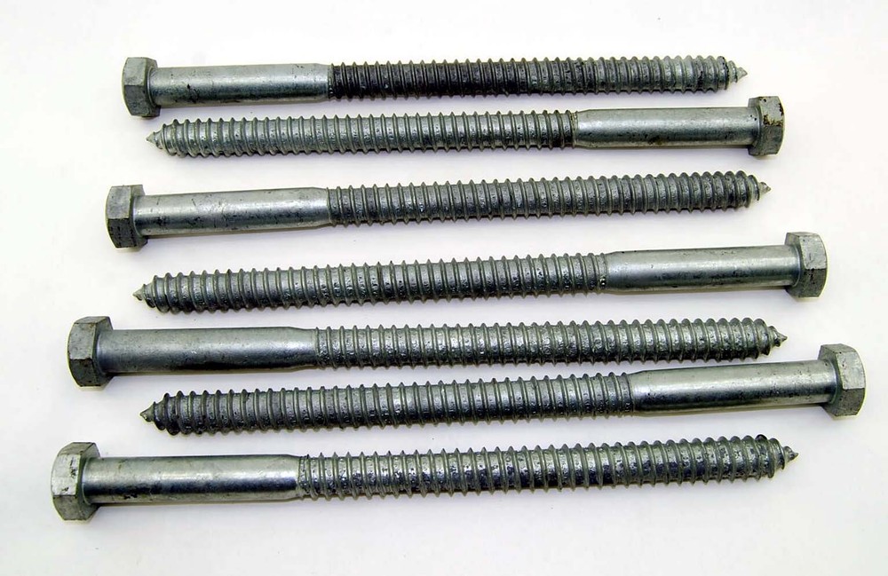 (10) Galvanized Hex Head 3/4 x 12″ Lag Bolts Wood Screws