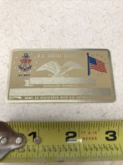 NEW Vintage SSN Social Security Card Metal USA Navy USN