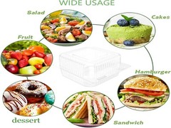 [240 Count] 5″ Containers Clear Hinged Plastic Food Take Out To-Go/Clamshell