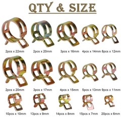 115Pcs 6-22mm Hose Spring Clamp / Plier Fuel/Water Pipe Air Tube Clips Fasteners