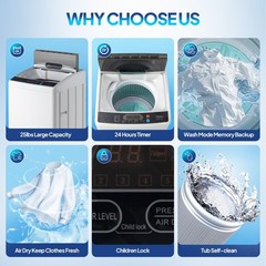 Rovsun 25Lbs Portable Washing Machine Full-Automatic Electric Laundry Machine
