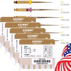 10Box AZDENT Dental Endodontic Gold Taper NITI Rotary Files Engine Use 25mm