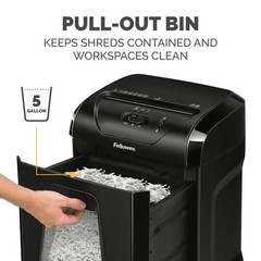 Fellowes Powershred 12 Sheet Cross-Cut Paper Home 15.38 x 9.13 x 16.94, Black