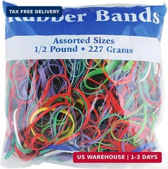 Rubber Bands Assorted Sizes 0.5 lb Bag – Strong Elastic Bands for Home, Office,