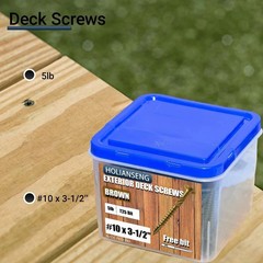 Deck Screws 3-1/2 Inch, #10 x 3-1/2, 5lb, 285Pcs Rust Resistant, Brown Epoxy Coa