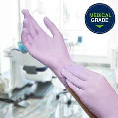 Lavender Nitrile Exam Gloves, Powder-Free, Non-Sterile, 3.1 mil, 9.5 Inches, Lav