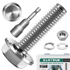M6-1.0 X 25Mm Metric Flanged Hex Head Bolts Screws, 10Sets M6X1.0 Flange